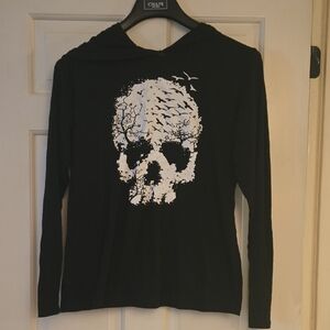 Hot Topic Black Skull Hoodie